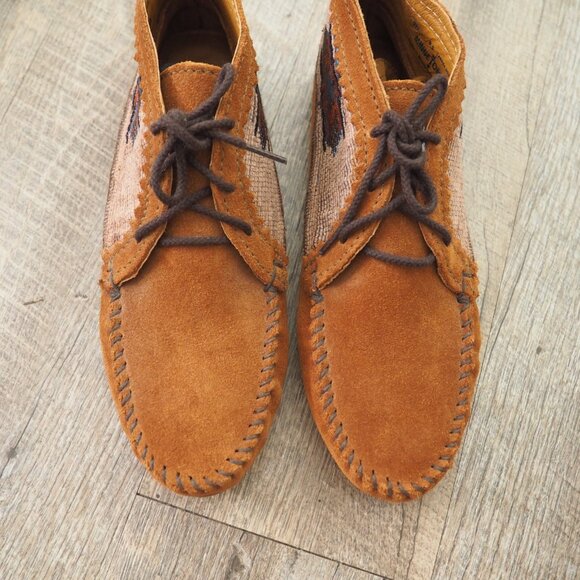Minnetonka Leather El Paso Aztec Ankle Moccasins sz 8.5 - Picture 5 of 8